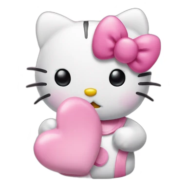 hello kitty with a blow kiss sticker