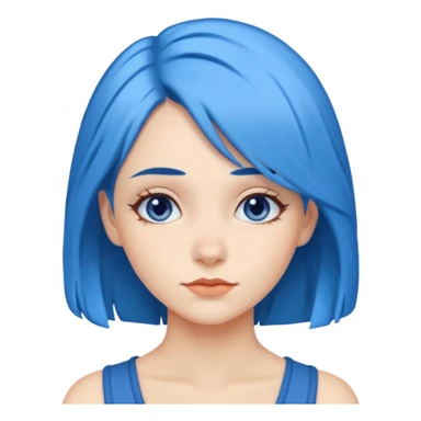 Kék haj, fehér nő sticker