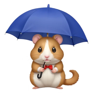 hamster holding an umbrella sticker