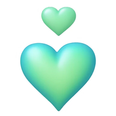 pastel green and blue heart sticker