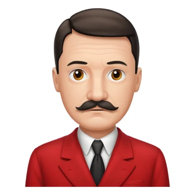 hitler with mustache and red suit sticker