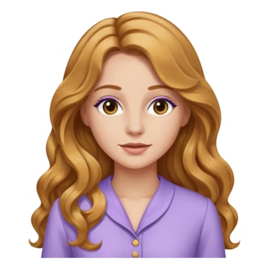 Rachel Bryant from Summer of Fear with long golden brown wavy hair, lavender outfit sticker