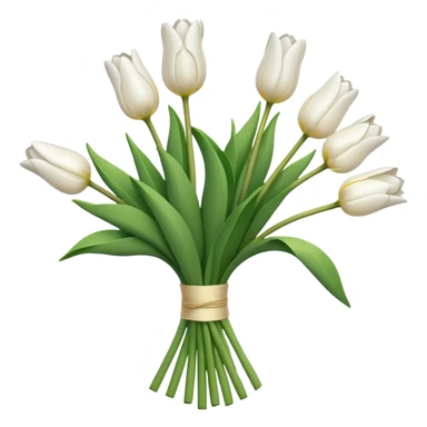 White tulip bouquet sticker