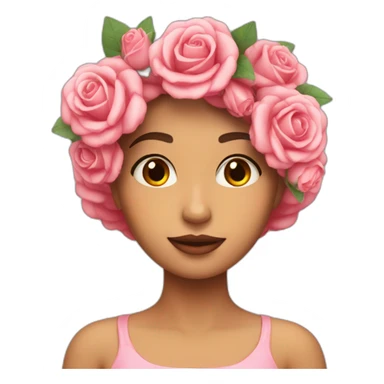 Chica con un ramo de rosas sticker