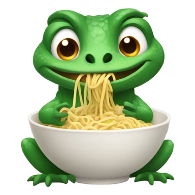 lizard eating noodles sticker