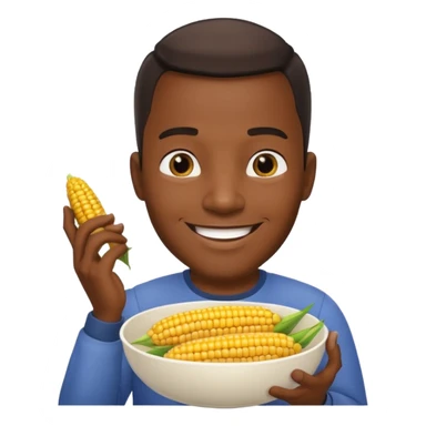 BLACK MAN HOLDING AN COOK CORN BOWL sticker