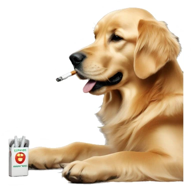 Golden Retriever Smoking a cigarette sticker