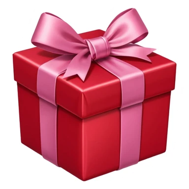 red gift box with pink bow sticker