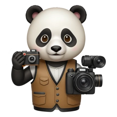 Panda as a photographer sticker