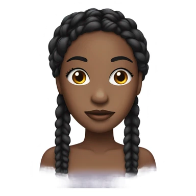 black woman with black braids and lashes sticker