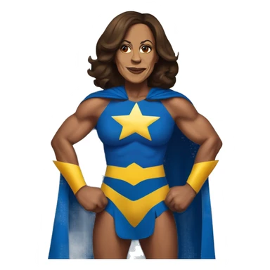 kamala harris superhero big muscles cape sticker