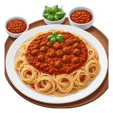 Spaghetti Bolognese on a plate,fine pieces  sticker