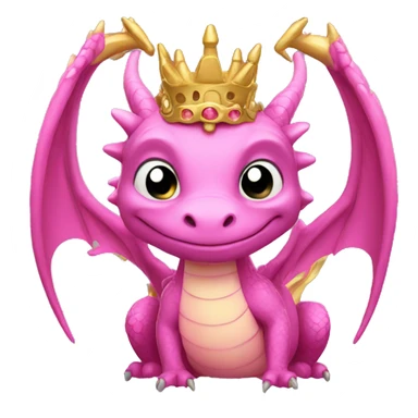 Pink dragon with gold crown  sticker