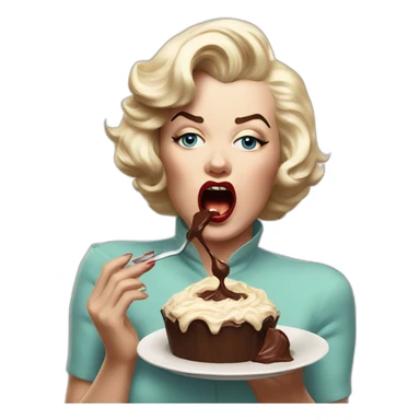 Marilyn monroe angry eating chocolate sticker