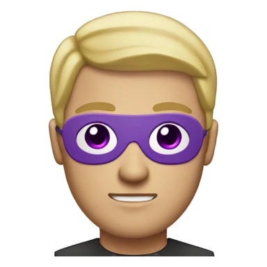 blonde man with purple eye and eyepatch sticker