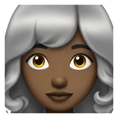 Black girl with black wig and lashes  sticker