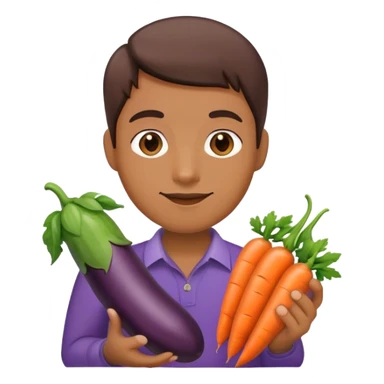 eggplant, cucumber, carrot, hanging sticker