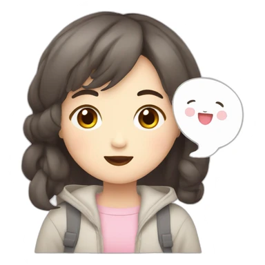 cute korean girl with speech bubble sticker