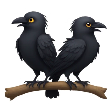 Cute crow siblings sticker