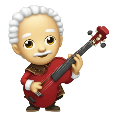 Vivaldi standing Baroque Red old chibi banjo sticker