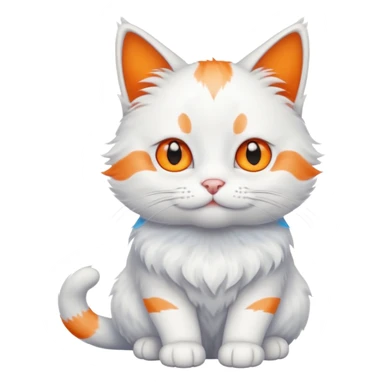 gato blanco con manchas naranjas y ojos azules sticker