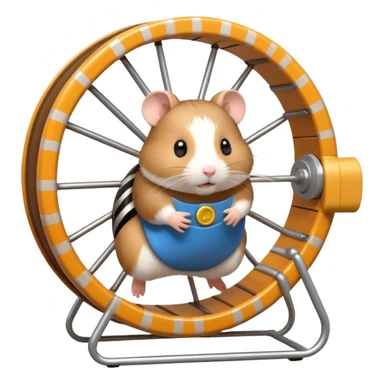 hamster running in hamster wheel sticker