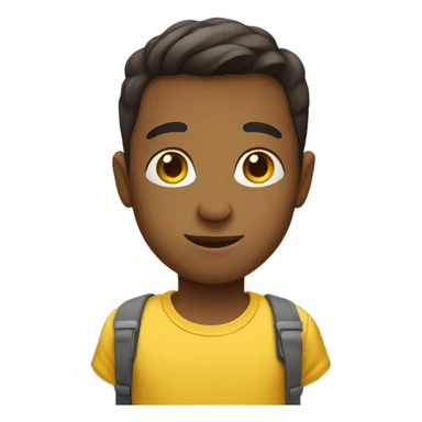 confident boy in yellow shirt without glasses sticker