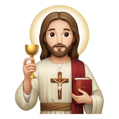 Jesus holding the Eucharist, celebrating Catholic Mass sticker