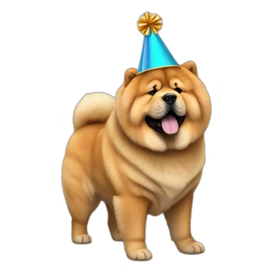 chow chow party hat full body sticker
