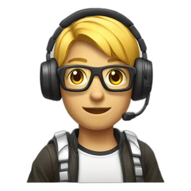 gaming with headset and controller sticker