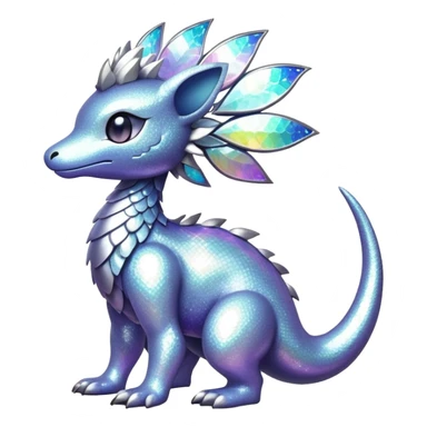 Shiny epic glittery silvery animal-fakemon-creature sticker