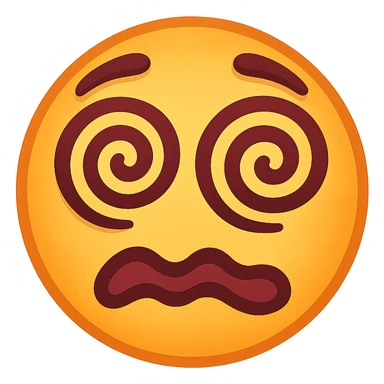 face with dizzy swirls emoji, digital illustration sticker
