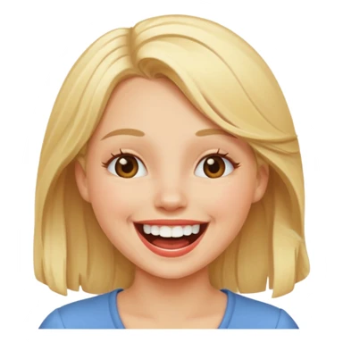 blondish girl, laughing sticker