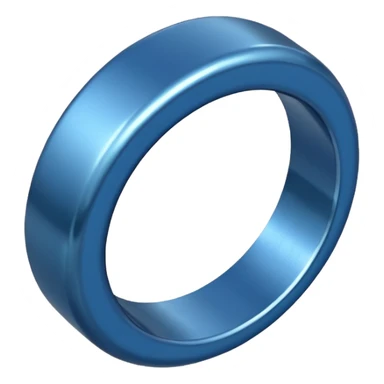 blue ring-shaped metallic object with a small hole in the middle sticker