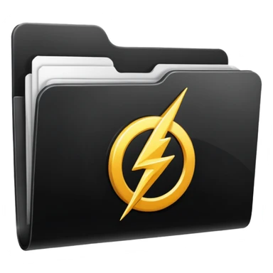 black folder flash file sticker