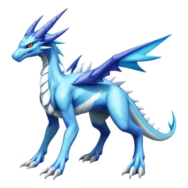  Cool Edgy Shiny Godly Ethereal Digimon-Suicune-Dialga-Kyurem-Latios-Reptile, full body, four legs sticker