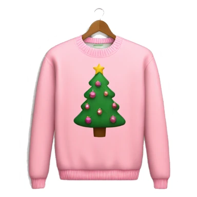 cute pink christmas tree sweater  sticker