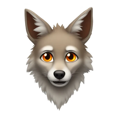 furry male jackal, orange eyes, dark orange ears, white fluffy tail sticker