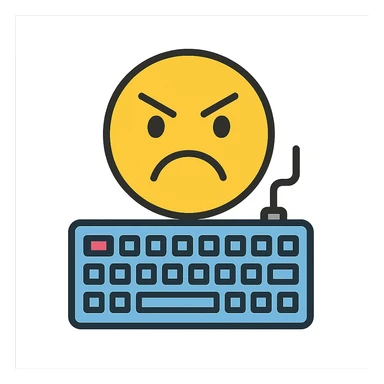angry emoji with mechanical keyboard sticker