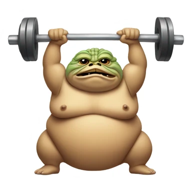 Jabba the hut lifting weights sticker