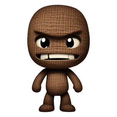 sackboy looking angry arms folded sticker