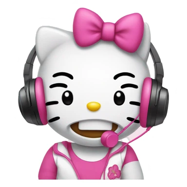 hello kitty with headphones  sticker