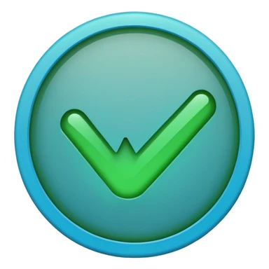 Green tick in blue colour sticker