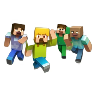 minecraft dirt blok with people waving on background sticker