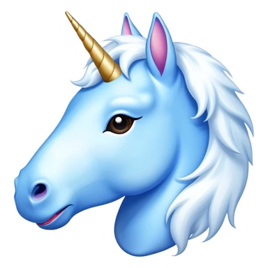 Blue unicorn with tongue sticking out  sticker