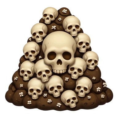poop emoji with bones and skulls sticker