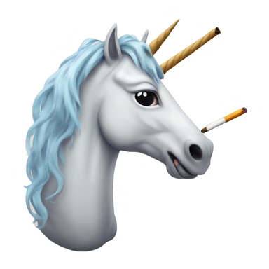 Unicorn smoking a cigarette sticker