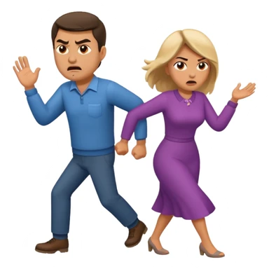 a man angrily moving his wife out the way  sticker