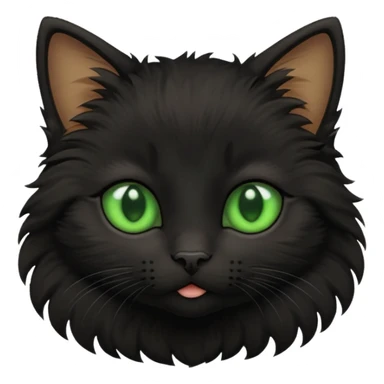 A photo-realistic digital illustration of a black kitten sticker