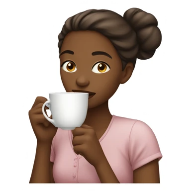 Girl sipping tea sticker